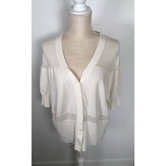 Alfani Short Sleeve White basics Cardigan - XXL - Picture 1 of 4